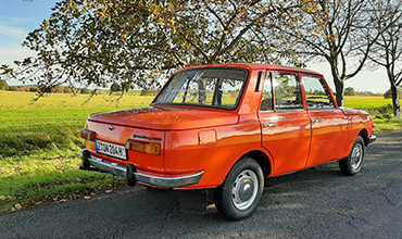 Trabant BJ 87 Farbe Papyrusweiß mit Gletscherblauem Dach